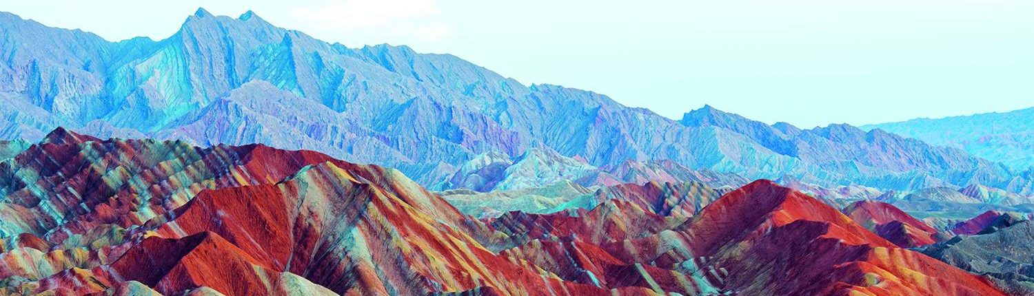 Colorful mountain in Danxia landform in Zhangye, Gansu of China